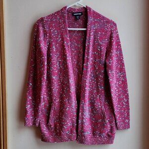 Land's End Pink Marbled Open Knit Cardigan Size XS